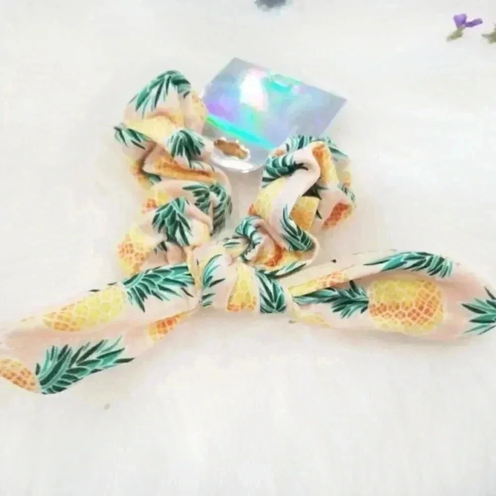 Peach pineapple scrunchie